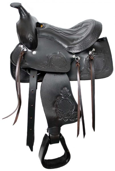 6208: Pony saddle with top grain leather seat Primary Showman Saddles and Tack