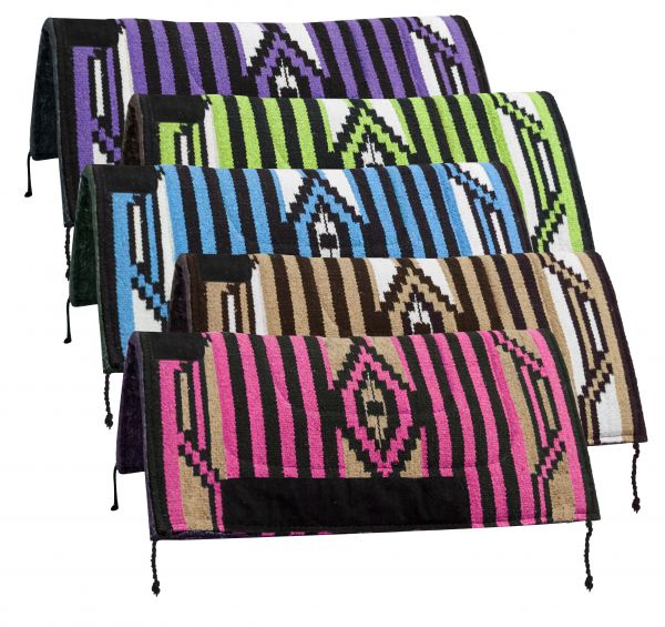 6218: 32" x 32" Arcylic top saddle pad with Navajo design and 1" felt bottom Western Saddle Pad Showman Saddles and Tack