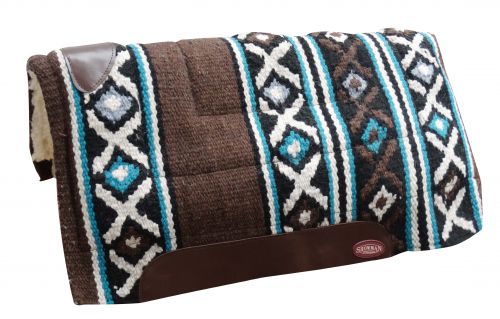 6224: Showman® 36" x 34" 100% woven wool top pad with fleece bottom Western Saddle Pad Showman