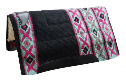 6224: Showman® 36" x 34" 100% woven wool top pad with fleece bottom Western Saddle Pad Showman