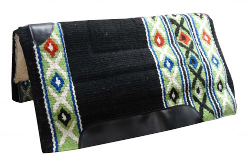 6224: Showman® 36" x 34" 100% woven wool top pad with fleece bottom Western Saddle Pad Showman