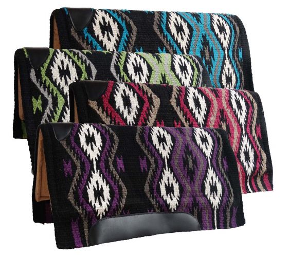 6225: Showman® 36" x 34" 100% woven wool top pad with memory felt bottom Western Saddle Pad Showman