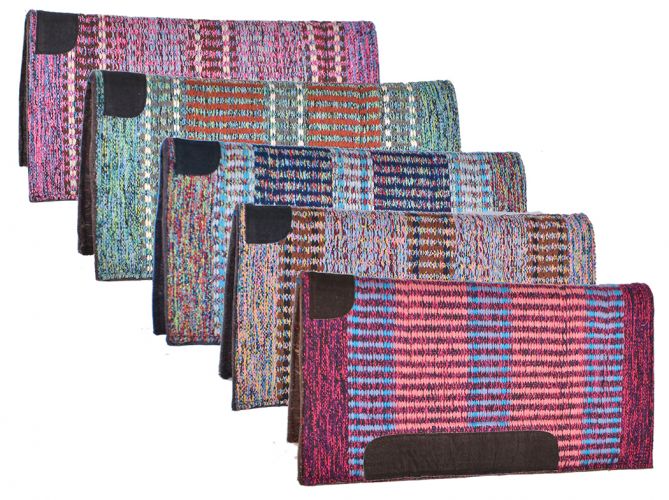 6236X: 32" X 32" Navajo felt bottom saddle pad with suede wear leathers Western Saddle Pad Showman Saddles and Tack