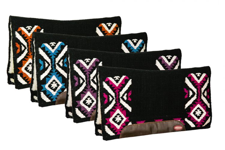 6240: Showman® 33" X 38" contoured cutter style saddle pad with navajo top design Western Saddle Pad Showman
