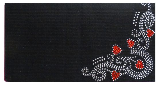 6251: Showman® 38"x 34" 5lb 100% Woven New Zealand wool saddle blanket with crystal rhinestone hea Saddle Blanket Showman
