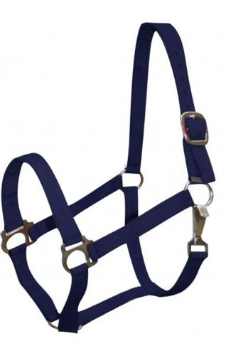 628XC: 2 Ply Cobb size turnout nylon halter with snap Nylon Halter Showman Saddles and Tack