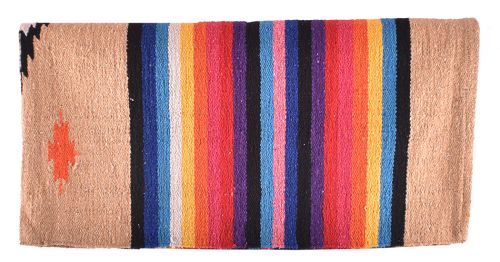 6300: 32" x 64" Arcylic top saddle blanket with Tan Serape design Saddle Blanket Showman Saddles and Tack