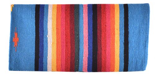 6301: 32" x 64" Arcylic top saddle blanket with Turquoise Serape design Saddle Blanket Showman Saddles and Tack