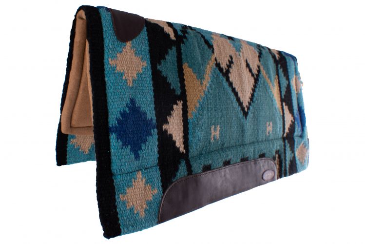 63040: Showman® 36" x 34" 100% woven wool top pad with memory felt bottom Western Saddle Pad Showman