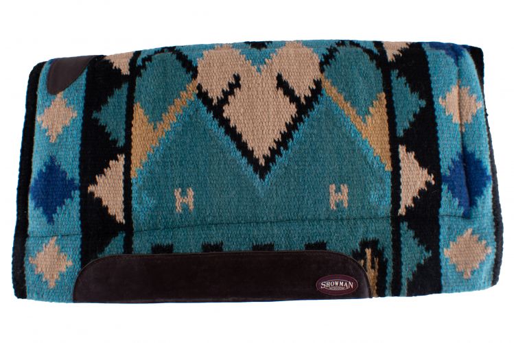 63040: Showman® 36" x 34" 100% woven wool top pad with memory felt bottom Western Saddle Pad Showman