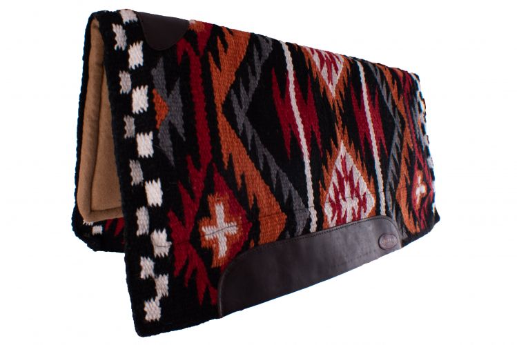 63041: Showman® 36" x 34" 100% woven wool top pad with memory felt bottom Western Saddle Pad Showman