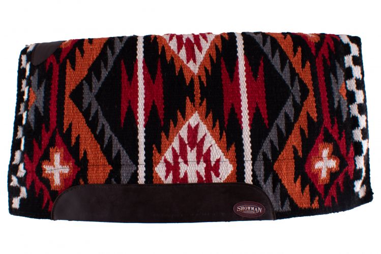 63041: Showman® 36" x 34" 100% woven wool top pad with memory felt bottom Western Saddle Pad Showman