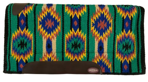 63043: Showman® 36" x 34" 100% woven New Zealand heavy wool top pad with memory felt bottom Western Saddle Pad Showman