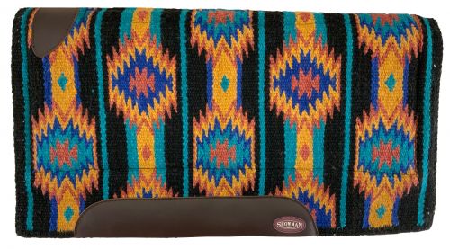 63043: Showman® 36" x 34" 100% woven New Zealand heavy wool top pad with memory felt bottom Western Saddle Pad Showman