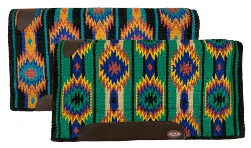 63043: Showman® 36" x 34" 100% woven New Zealand heavy wool top pad with memory felt bottom Western Saddle Pad Showman