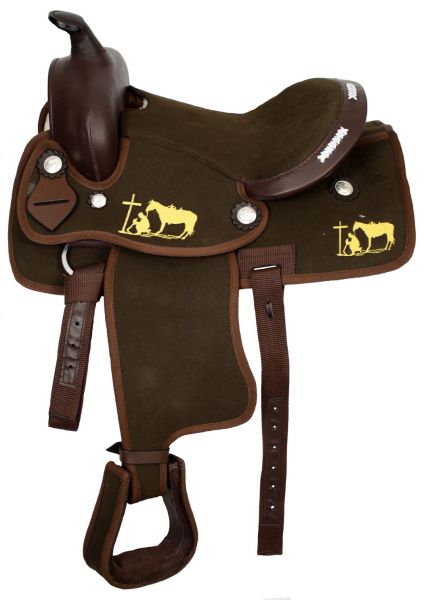 649812: 12" nlyon cordura pony saddle with suede leather seat Youth Saddle Showman Saddles and Tack