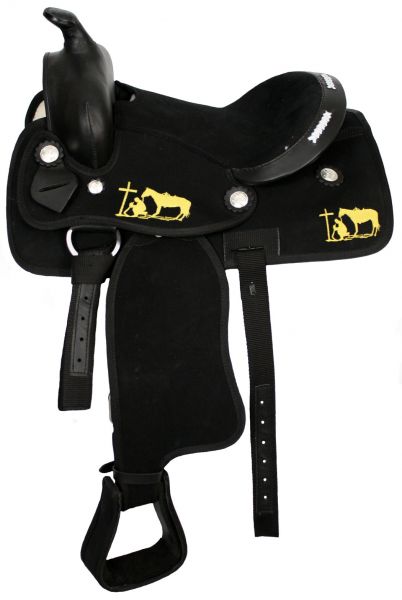 649812: 12" nlyon cordura pony saddle with suede leather seat Youth Saddle Showman Saddles and Tack