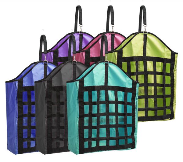 67828: Showman ® Webbed nylon slow feed hay bag Hay Feeder Showman