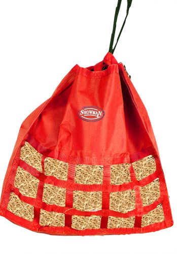 68-7426: Top draw string closure opens fully to allow easy top loading Hay Feeder Showman
