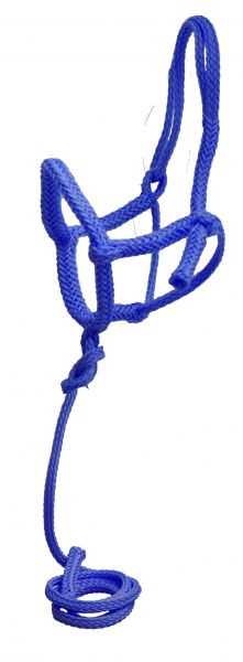 6800: Showman ® Nylon rope shipping halter with 8' lead Nylon Halter Showman
