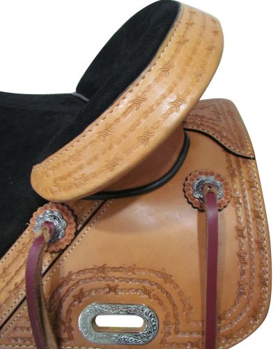 6835: 15", 16" Circle S Argentina Cow Leather Treeless Saddle Treeless Saddle Circle S