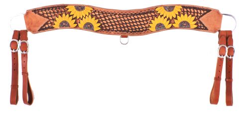 7067X: Showman ® Hand Painted Sunflower tripping collar Breast Collar Showman