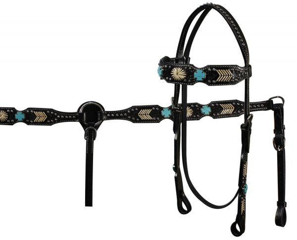 7116: Showman™ Headstall and brest collar set Headstall & Breast Collar Set Showman