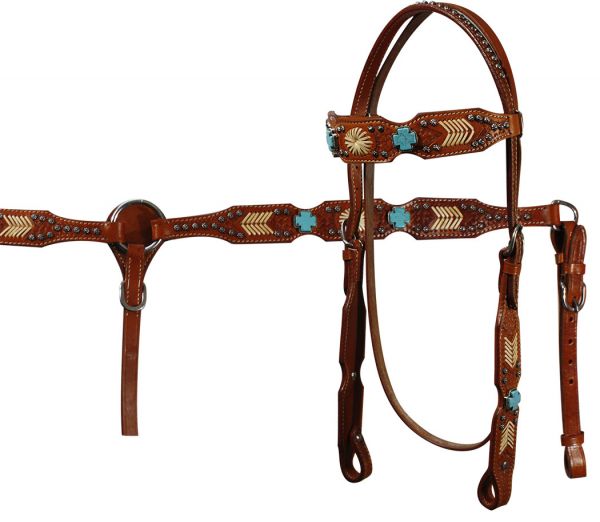 7116: Showman™ Headstall and brest collar set Headstall & Breast Collar Set Showman