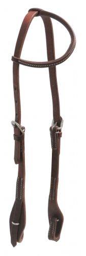 72001: Showman ® Oiled leather one ear headstall with quick change bit loops Primary Showman