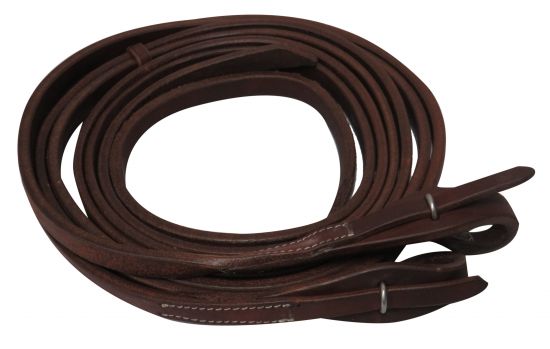 72006: Showman ® 8ft X 1/2" Oiled harness leather split reins with quick change bit loops Reins Showman