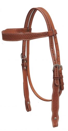 72019: Showman ® Argentina cow leather headstall with basket weave tooling Primary Showman