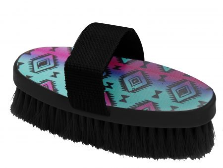 72BT003: Medium bristle brush with Navajo print design Brush Showman Saddles and Tack