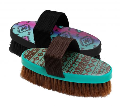 72BT003: Medium bristle brush with Navajo print design Brush Showman Saddles and Tack