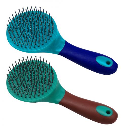72F9153: Showman® Soft touch mane and tail brush with grip dots Comb Showman