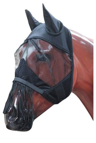 72HH2017-065: Showman ® Mesh fly mask with lycra ears and removable fringe nose Fly Mask Showman