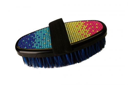 72HH2018-011: Showman™ Multi colored crystal rhinestone medium bristle brush Brush Showman