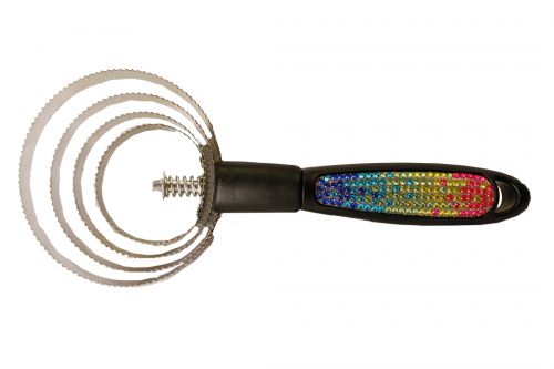 72HH2018-016: Showman™ Multi colored crystal rhinestone curry comb Primary Showman