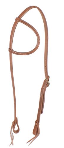 74071: Showman ® Argentina Cow Harness Leather one ear headstall with solid brass buckles and tie Primary Showman