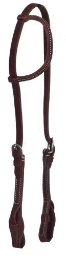 74099: Showman ® Heavy Oiled leather one ear headstall with quick change bit loops Primary Showman