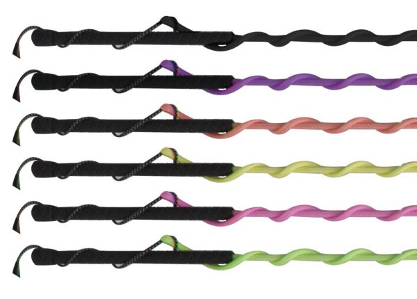 744502: PVC handle lunge whip with 5 Whip Showman Saddles and Tack