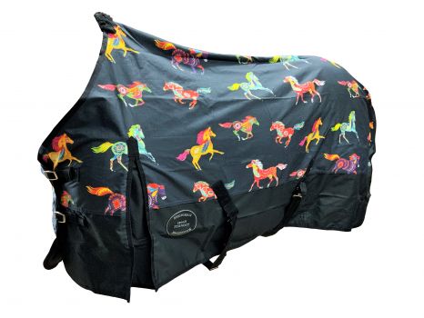 75294: Showman ® Southwest Tribal Running Horse Print 1200D Turnout Sheet Turnout Sheet Showman