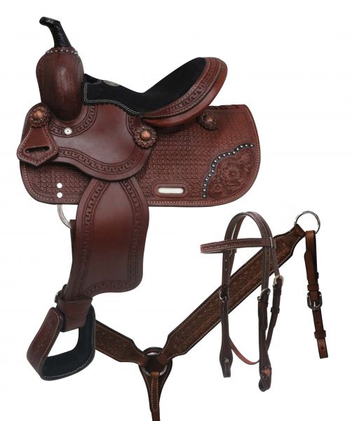 787010: 10" Double T Youth/pony saddle set Youth Saddle Double T