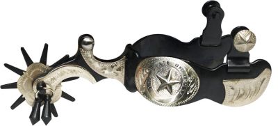8021: Showman™ black steel spur with 1 Western Spurs Showman