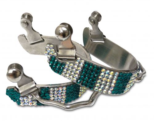8034: Showman ® Ladies size bling rhinestone bumper spurs Western Spurs Showman