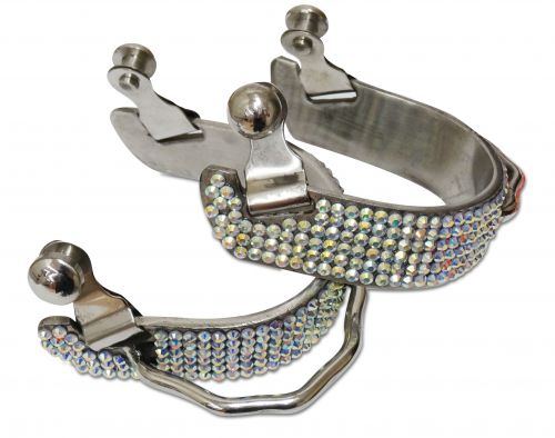 8034: Showman ® Ladies size bling rhinestone bumper spurs Western Spurs Showman