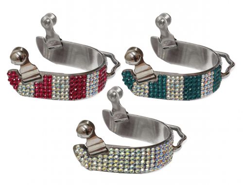 8034: Showman ® Ladies size bling rhinestone bumper spurs Western Spurs Showman