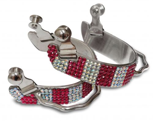 8034: Showman ® Ladies size bling rhinestone bumper spurs Western Spurs Showman