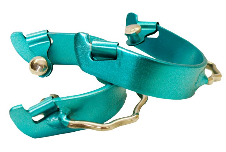8081: Showman® Color coated aluminum bumper spurs Western Spurs Showman