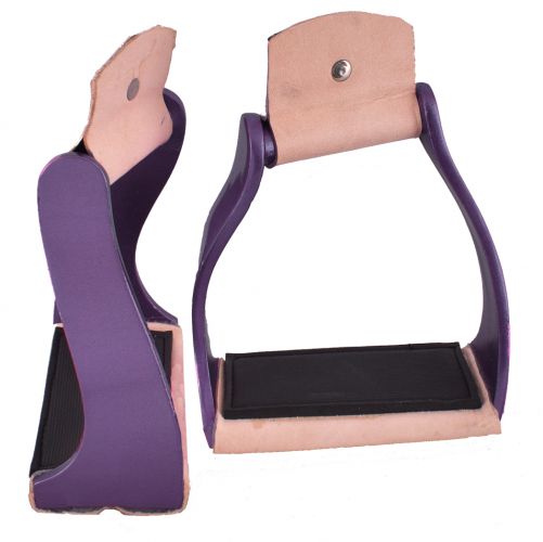 8084: Showman ® Lightweight color coated twisted angled aluminum stirrups Stirrups Showman