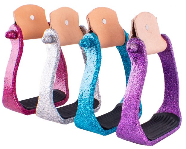 8085: Showman® Glitter Epoxy aluminum stirrups Stirrups Showman